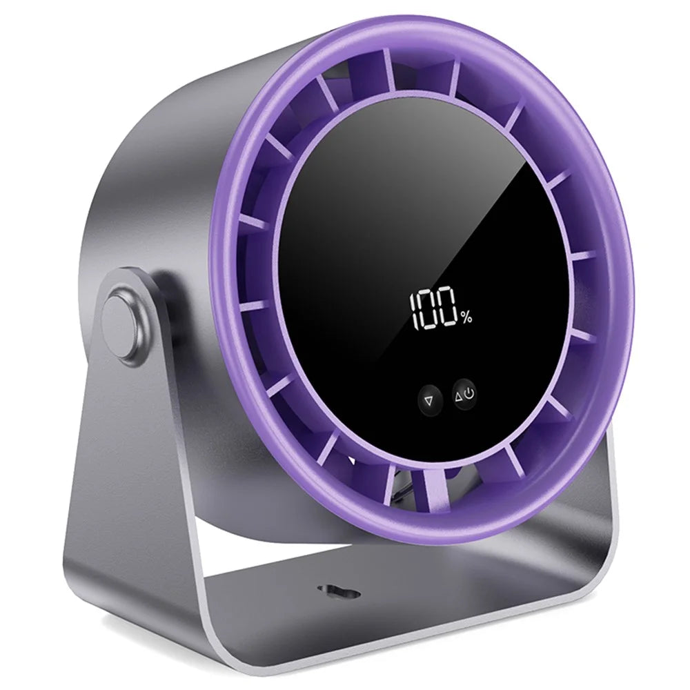 S15 Desktop Circulator Fan 100 Speeds 2400mAh Rechargeable Cooling Personal Fan Wall Mount Fan - Grey - 2