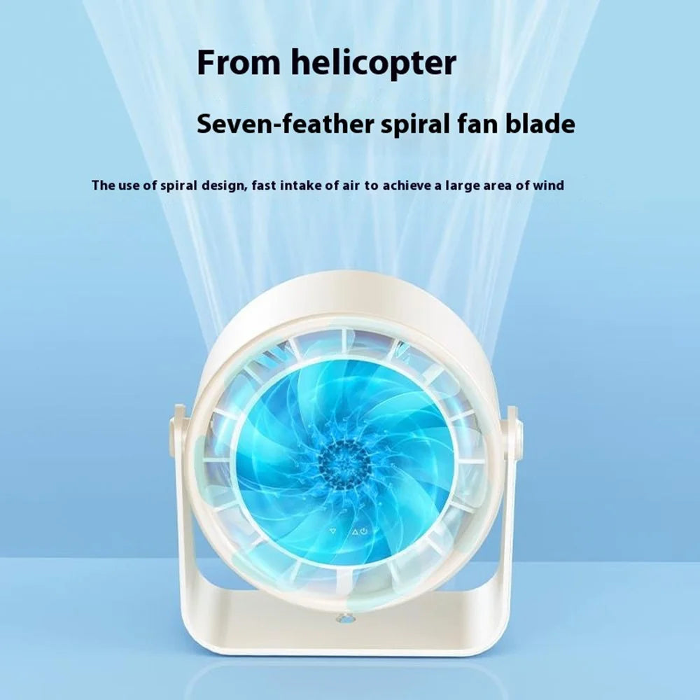 S15 Desktop Circulator Fan 100 Speeds 2400mAh Rechargeable Cooling Personal Fan Wall Mount Fan - Grey - 6