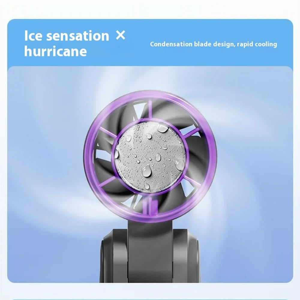 F17 10W Cold Compress Cooling Fan 199 Speeds Adjustable Digital Display Portable Turbo Handheld Fan - Black - 6