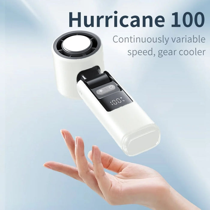 K-801 Cold Compress Summer Cooling Fan 100 Speeds Adjustable Portable Handheld Fan with Digital Display - White - 3