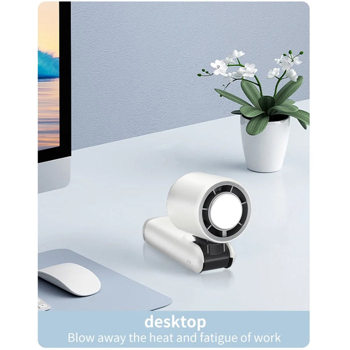 K-801 Cold Compress Summer Cooling Fan 100 Speeds Adjustable Portable Handheld Fan with Digital Display - White - 5