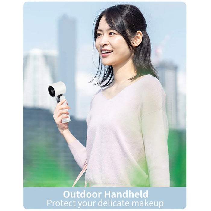 K-801 Cold Compress Summer Cooling Fan 100 Speeds Adjustable Portable Handheld Fan with Digital Display - White - 6