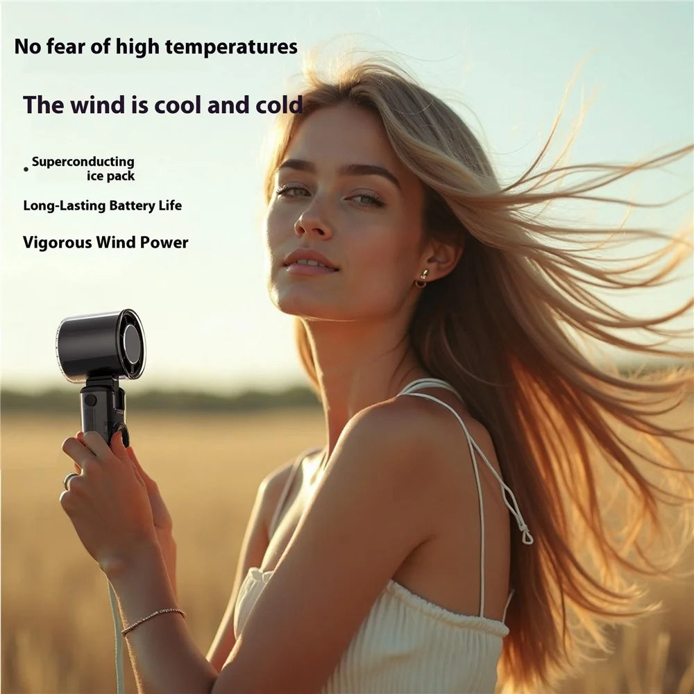 K-811 Transparent Mecha Handheld Fan 100 Speeds Adjustable Foldable Cooling Fan with Flashlight - Black - 3