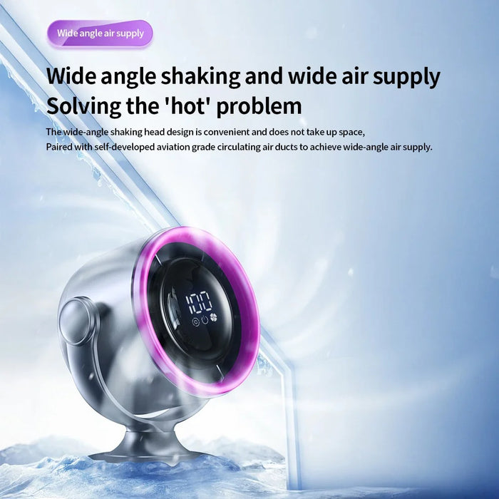 LS01 Desktop Bladeless Fan Touch Screen Control 180 Degree Oscillation Multi Wind Speed Silent Cooling Fan - Grey - 4