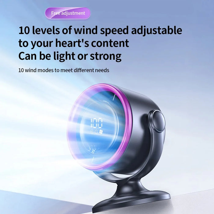 LS01 Desktop Bladeless Fan Touch Screen Control 180 Degree Oscillation Multi Wind Speed Silent Cooling Fan - Grey - 5