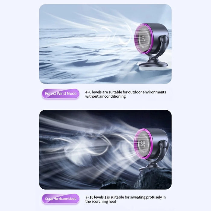 LS01 Desktop Bladeless Fan Touch Screen Control 180 Degree Oscillation Multi Wind Speed Silent Cooling Fan - Grey - 6