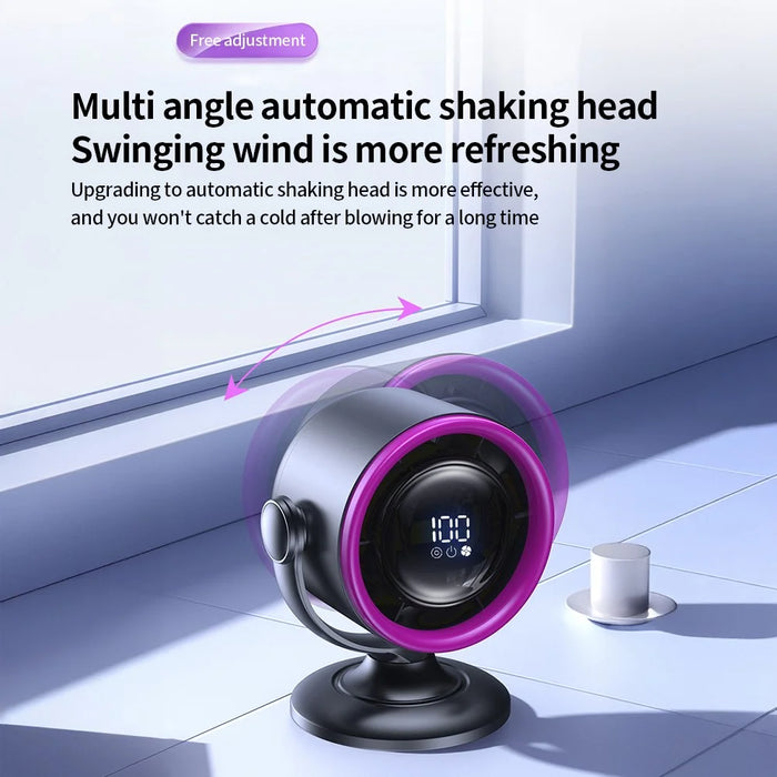 LS01 Desktop Bladeless Fan Touch Screen Control 180 Degree Oscillation Multi Wind Speed Silent Cooling Fan - Grey - 7