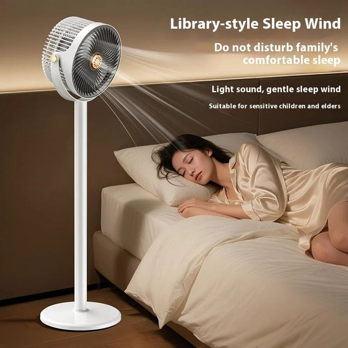 Retractable USB Fan Desk / Floor Standing Adjustable Height 5-Speed Large Airflow for Home / Office - Grey - 5