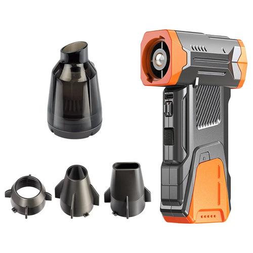 X6 Turbo Handheld Fan Kit with LED Light  /  Dust Blower  /  Vacuum Cleaner 130000 RPM for Camping  /  Outdoor - Orange - 1