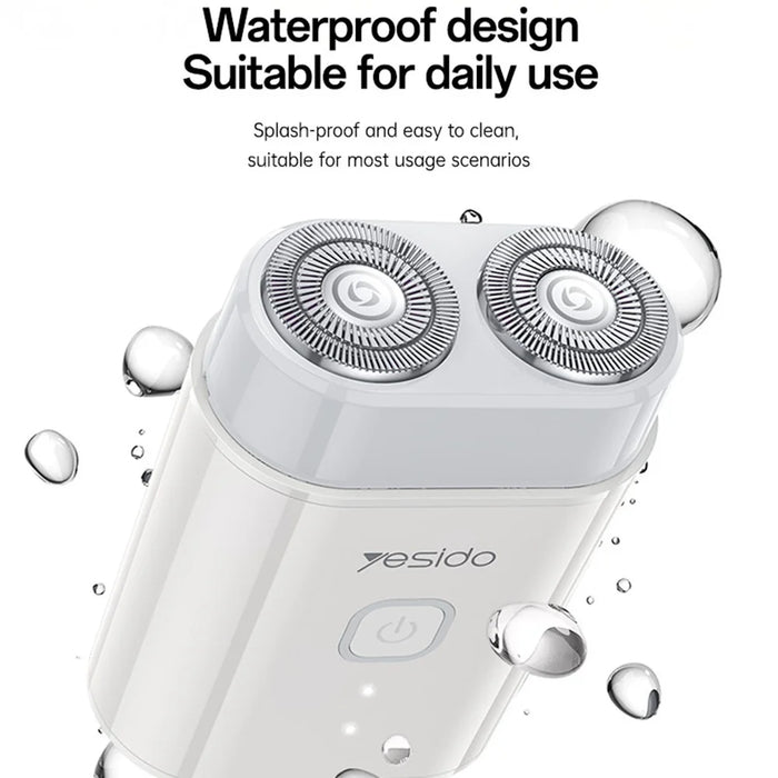 YESIDO MG20 IPX5 Waterproof Travel Electric Shaver Smart Display Dual-Ring Floating Blades - White - 3
