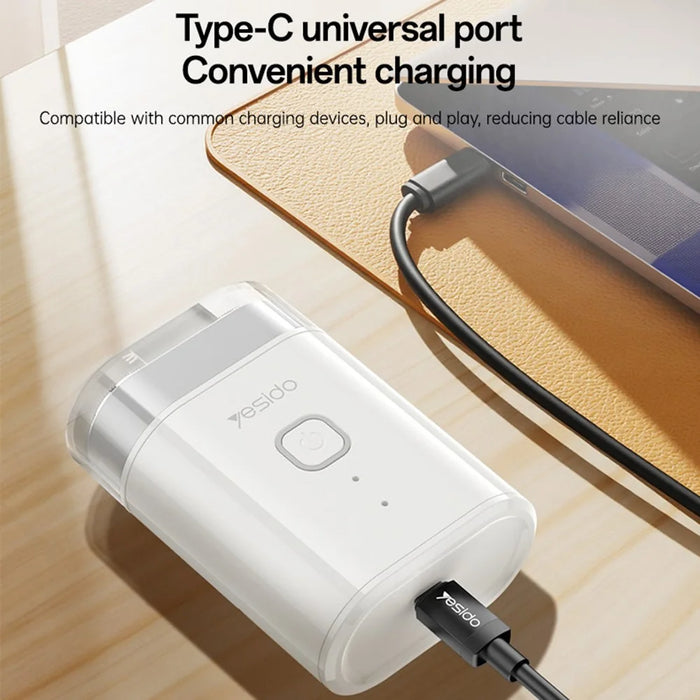 YESIDO MG20 IPX5 Waterproof Travel Electric Shaver Smart Display Dual-Ring Floating Blades - White - 7