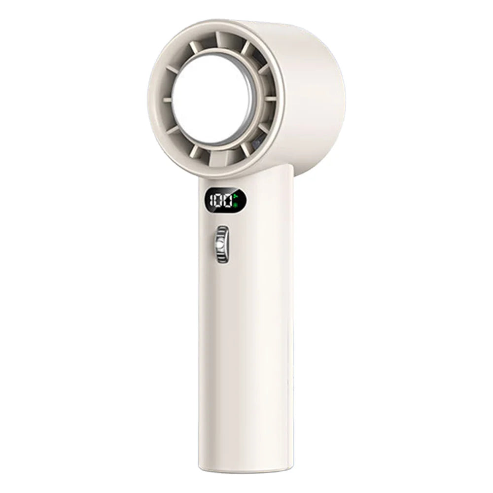 CYKE 637 Portable Handheld Fan 100 Speed Settings LED Display Cold Compress Summer Cooling Fan - White - 1