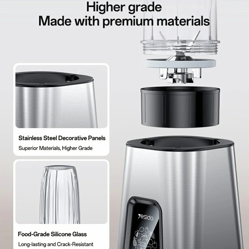 YESIDO EC27 EU Plug Portable Juicer 2 in 1 850W High Power Dual Speed Adjustable Fruit Vegetable Blender (BPA Free, No FDA) - 7