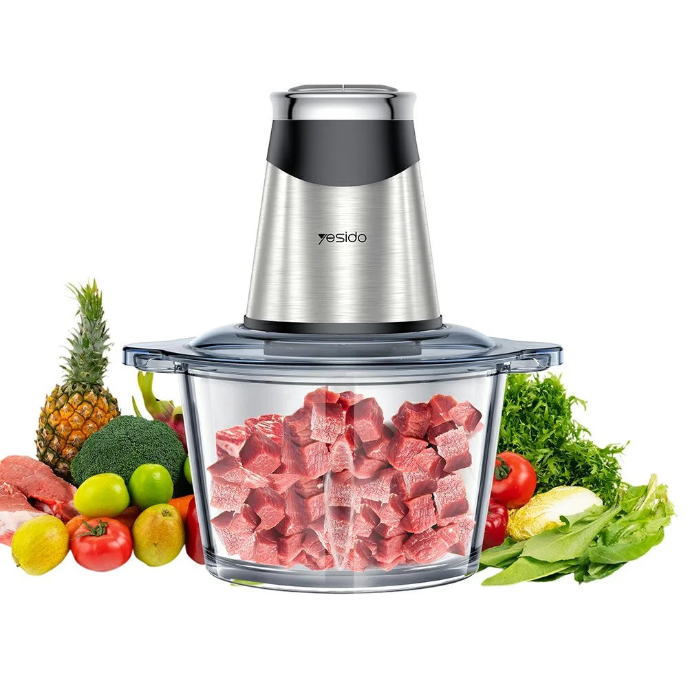YESIDO EC28 EU Plug 2L Food Processor 400W Electric Meat Grinder 4-Blade Vegetable Chopper (BPA Free, No FDA) - 1