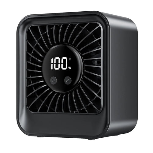 YS-G7 Desktop Fan Built-in 4000mAh Battery USB Rechargeable 8 Speeds Adjustable Table Fan with LED Display - Black - 1