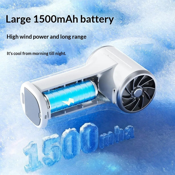 YS-G9 Mini Handheld Fan Built-in 1500mAh Battery Digital Display 100 Speeds Adjustable Clip-on Desktop Fan - White - 3