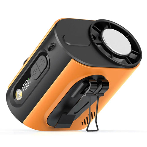M376 Wearable Ice Cooling Fan 3600mAh High Speed Personal Cooler 100 Speed Levels for Outdoor Indoor - Orange - 1