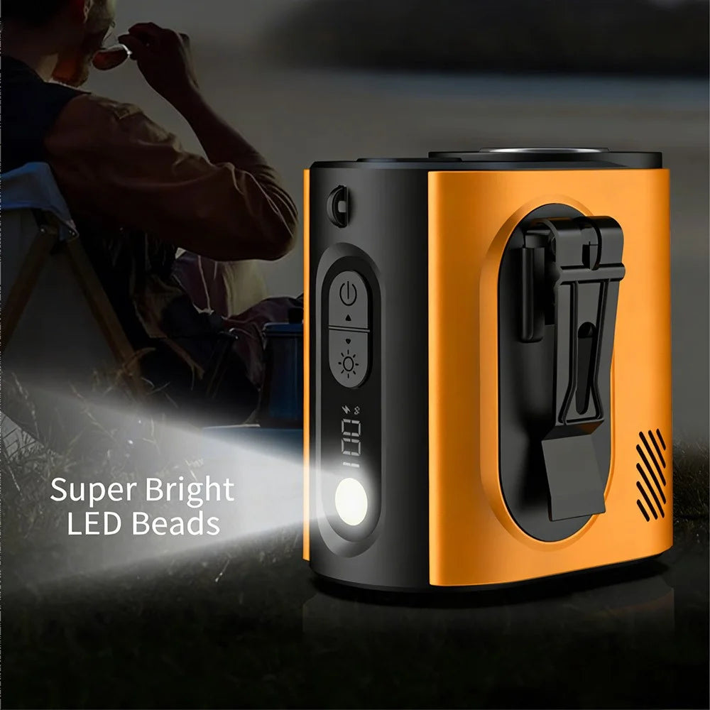 M376 Wearable Ice Cooling Fan 3600mAh High Speed Personal Cooler 100 Speed Levels for Outdoor Indoor - Orange - 6