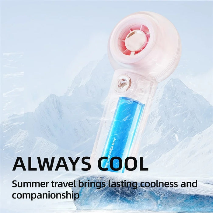 F001 Handheld Spray Fan 2000mAh 4 Speed Portable Cooling Mist Fan for Student Dorm Outdoor - Pink - 7