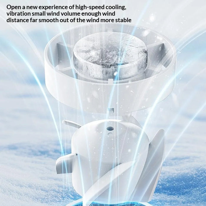 YS-G10 Mini Handheld Fan Built-in 3000mAh Battery Semiconductor Cold Compress LED Display Clip-on Fan for Travel Outdoor - White - 6
