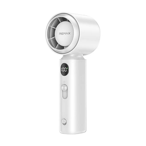 REMAX RS-SF22 Handheld Fan 199 Speed Adjustable 3000mAh Battery Rechargeable Personal Fan Digital Display - White - 1