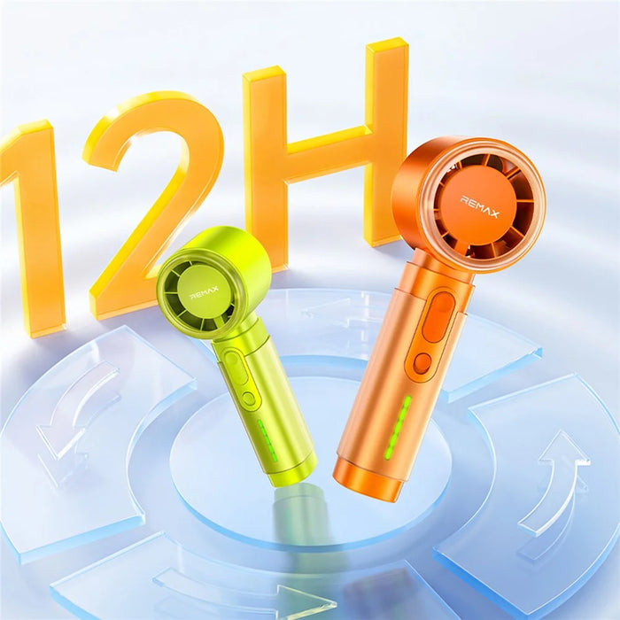 REMAX RS-SF23 Handheld Fan 5 Speed Adjustable 3000mAh Rechargeable Portable Mini Fan with LED Display - Green - 3