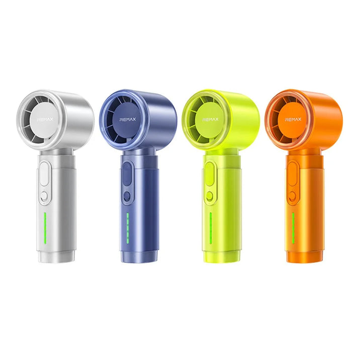 REMAX RS-SF23 Handheld Fan 5 Speed Adjustable 3000mAh Rechargeable Portable Mini Fan with LED Display - Green - 5