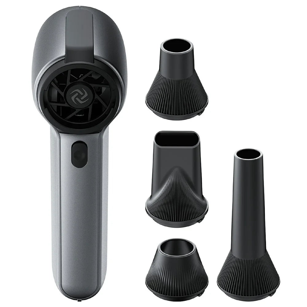 ACEFAST YF3 Handheld Turbo Blower 110000RPM 3 Speed 4 Nozzles Wireless Fan for PC Cleaning - Metal Grey - 1