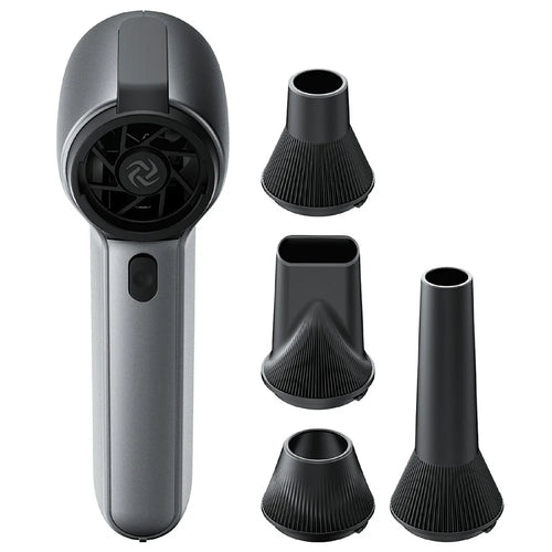 ACEFAST YF3 Handheld Turbo Blower 110000RPM 3 Speed 4 Nozzles Wireless Fan for PC Cleaning - Metal Grey - 1
