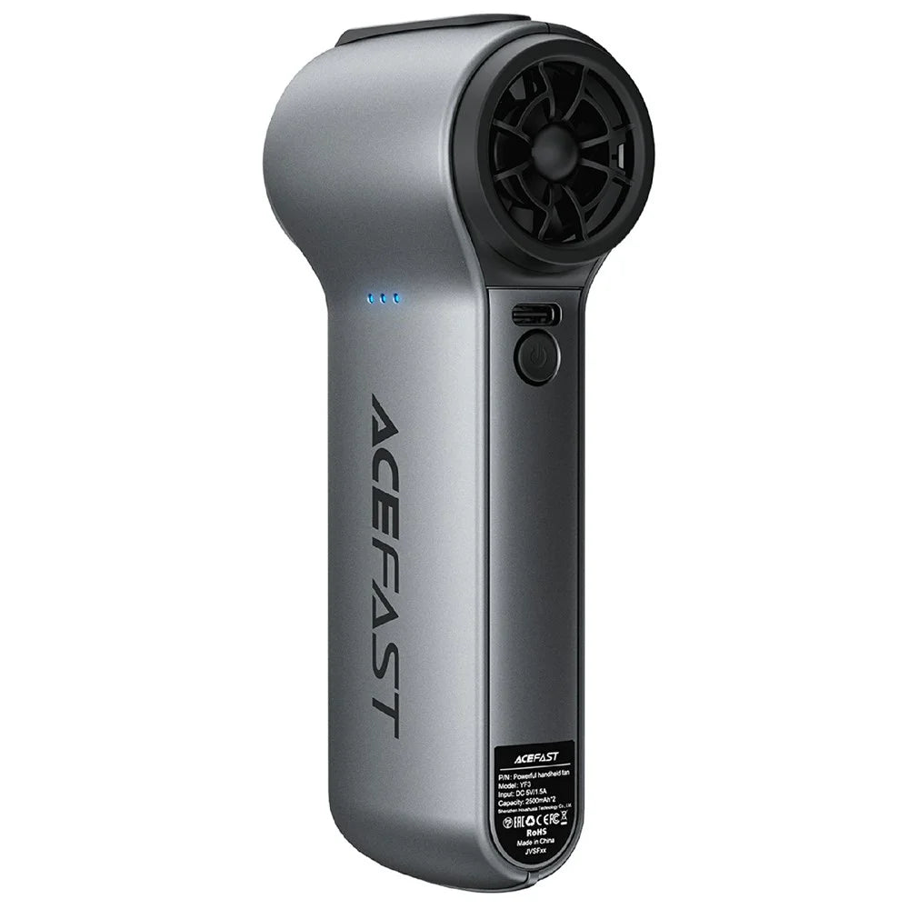 ACEFAST YF3 Handheld Turbo Blower 110000RPM 3 Speed 4 Nozzles Wireless Fan for PC Cleaning - Metal Grey - 3