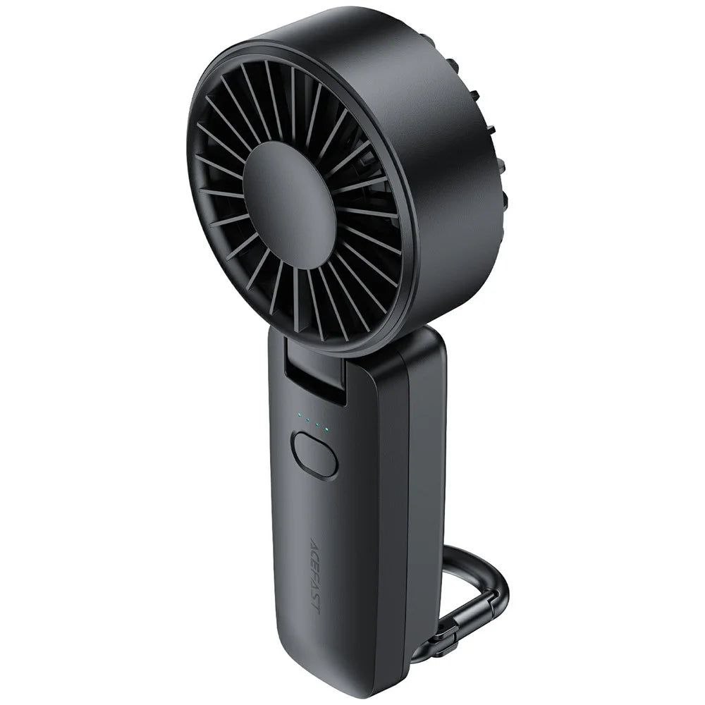 ACEFAST YF2 Handheld Fan 1800mAh Foldable Portable Mini Fan 4 Speed Adjustment Fan for Outdoor Travel - Black - 1