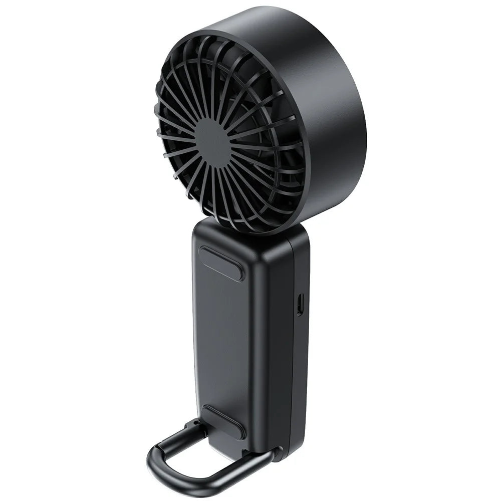 ACEFAST YF2 Handheld Fan 1800mAh Foldable Portable Mini Fan 4 Speed Adjustment Fan for Outdoor Travel - Black - 3