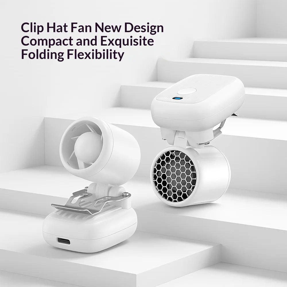 Clip-on Cap Fan 3-Speed Adjustable Low Noise Brushless Motor Mini Cooling Fan for Sun Hat - Black - 2