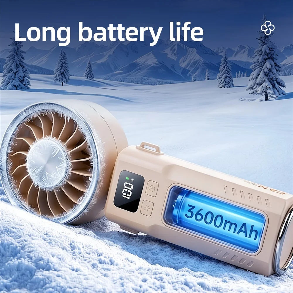 F004 Handheld Ice Cooling Fan 3600mAh USB Rechargeable Portable 7500RPM 5-Speed Turbo Fan for Outdoor Sports - Camouflage - 7
