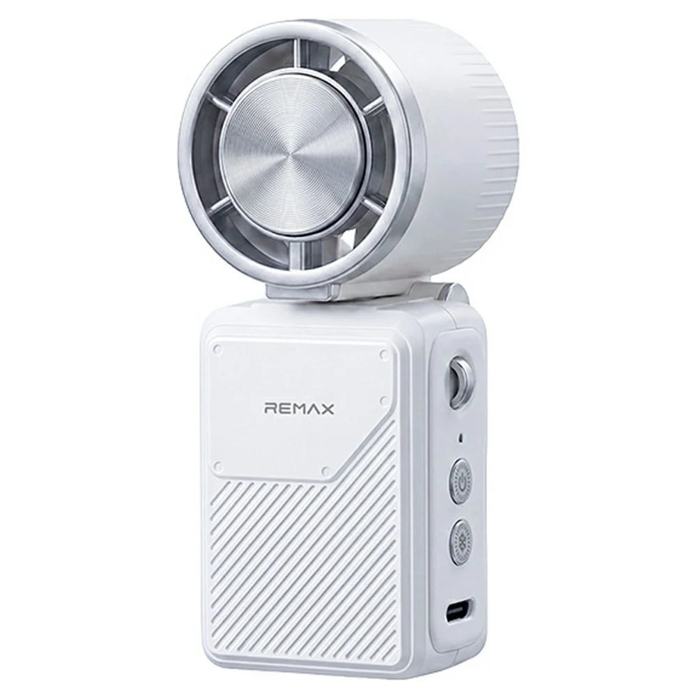 REMAX RS-SF35 Mini Foldable Cooling Fan 3000mAh Portable Desktop Handheld Fan for Travel Outdoor - White - 1