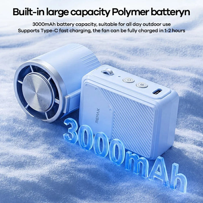 REMAX RS-SF35 Mini Foldable Cooling Fan 3000mAh Portable Desktop Handheld Fan for Travel Outdoor - White - 5