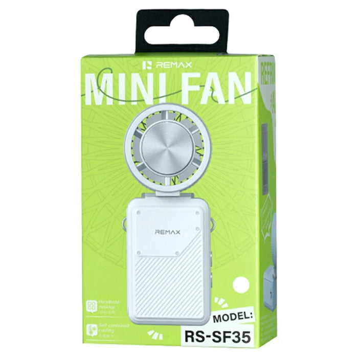 REMAX RS-SF35 Mini Foldable Cooling Fan 3000mAh Portable Desktop Handheld Fan for Travel Outdoor - White - 6