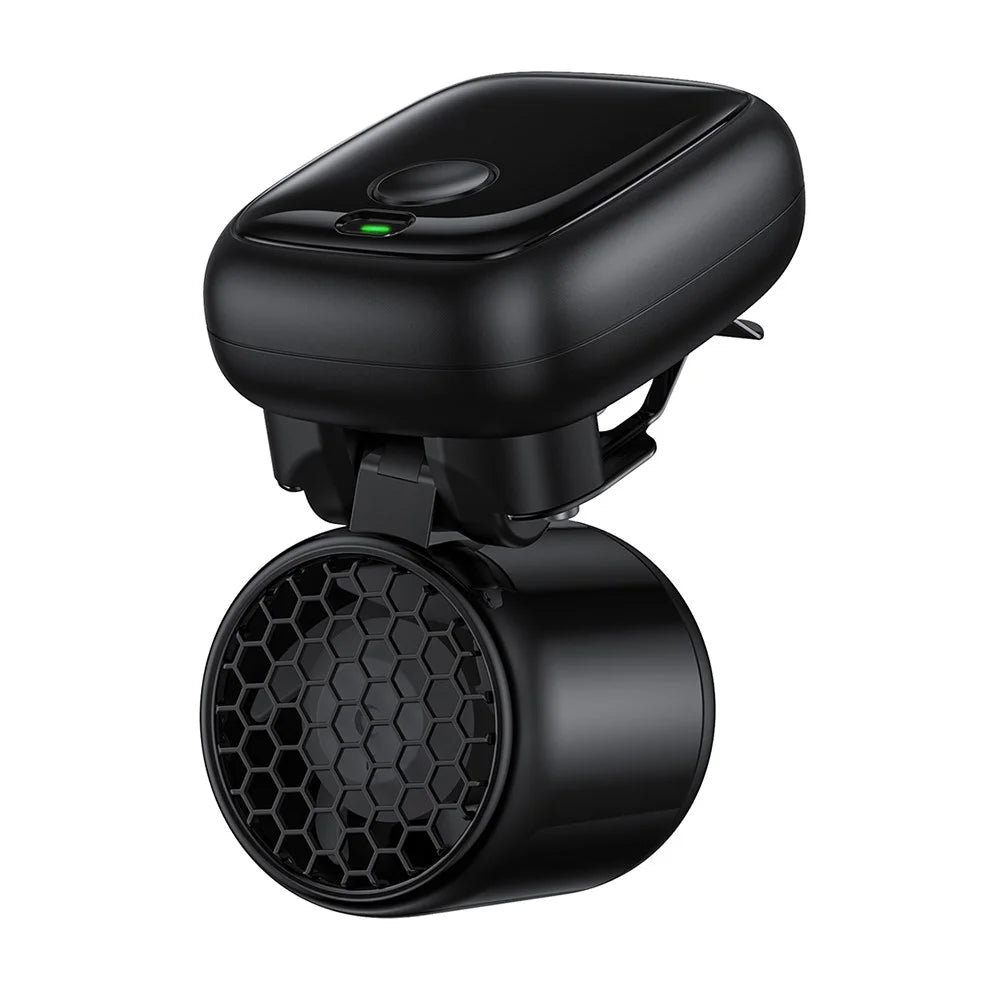 N616 Portable Mini Handheld Clip-On Fan Ultra-Light 3-Speed 16000RPM 1200mAh Desktop Fan for Travel Office - Black - 1