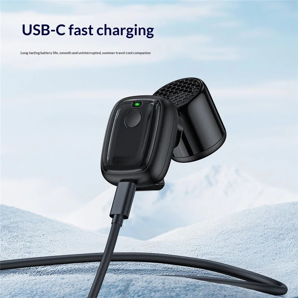 N616 Portable Mini Handheld Clip-On Fan Ultra-Light 3-Speed 16000RPM 1200mAh Desktop Fan for Travel Office - Black - 4