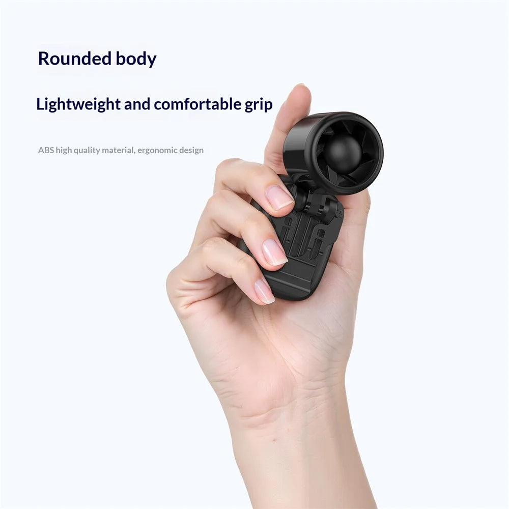 N616 Portable Mini Handheld Clip-On Fan Ultra-Light 3-Speed 16000RPM 1200mAh Desktop Fan for Travel Office - Black - 6