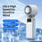 Y38 Foldable Handheld Fan 3000mAh Semiconductor Ice Cooling 199-Speed LED Digital Display Mini Fan for Outdoor - White - 3