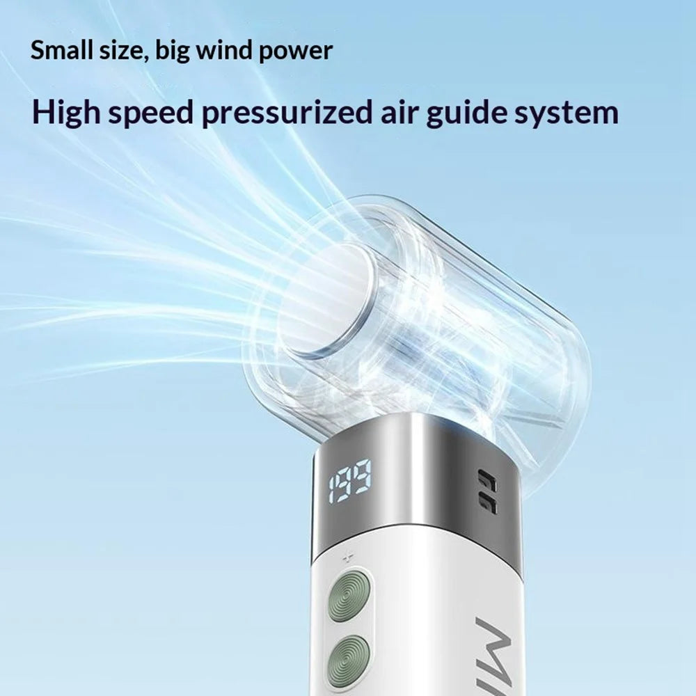 Y41 Folding Handheld Cooling Fan 199-Speed Levels 3000mAh Battery LED Display Ultra Mini Portable Fan for Outdoor Indoor - White - 5