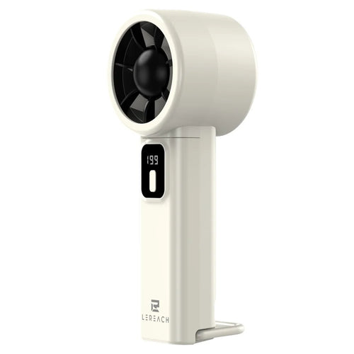 LEREACH Portable Handheld Fan 199 Speed Levels Desktop Fan for Office Travel - Beige - 1