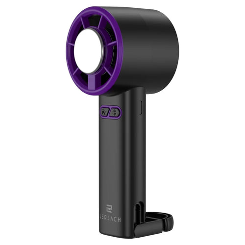 LEREACH Cold Compress Portable Handheld Fan 5 Speeds Adjustable Desktop Rechargeable Mini Fan - Grey+Purple - 1