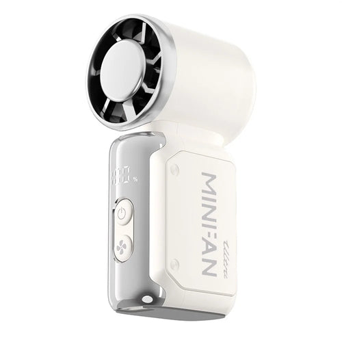 K813 Mini Handheld Fan 3600mAh 199-Speed Levels Digital Display Portable Cooling Fan for Outdoor - White - 1