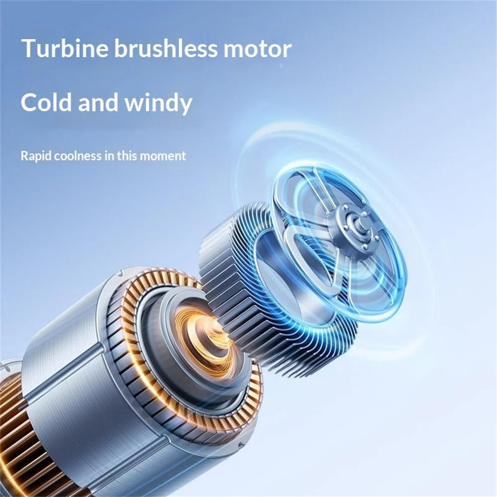 K813 Mini Handheld Fan 3600mAh 199-Speed Levels Digital Display Portable Cooling Fan for Outdoor - White - 4