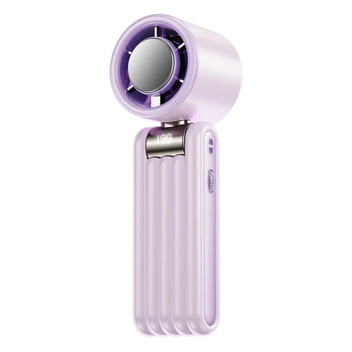 Y29 Portable Handheld Fan 199-Speed Adjustment 3600mAh Foldable Semiconductor Cooling Fan for Indoor Outdoor - Purple - 1