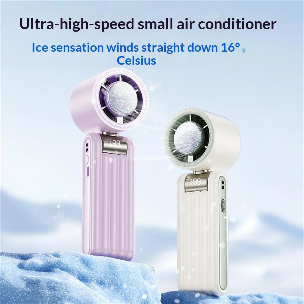 Y29 Portable Handheld Fan 199-Speed Adjustment 3600mAh Foldable Semiconductor Cooling Fan for Indoor Outdoor - Purple - 2