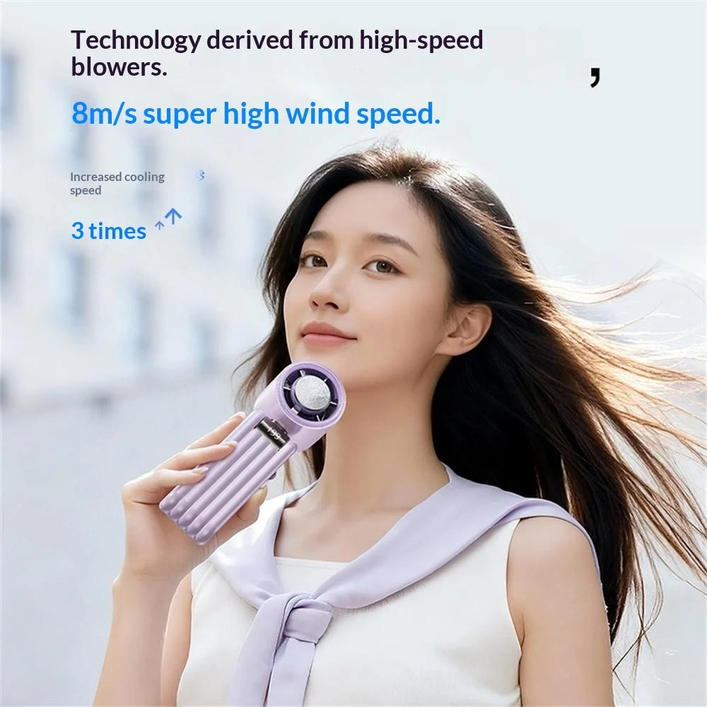 Y29 Portable Handheld Fan 199-Speed Adjustment 3600mAh Foldable Semiconductor Cooling Fan for Indoor Outdoor - Purple - 3