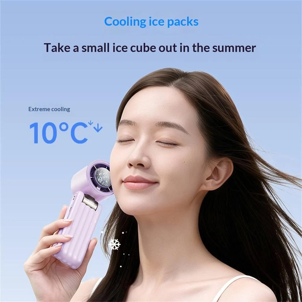 Y29 Portable Handheld Fan 199-Speed Adjustment 3600mAh Foldable Semiconductor Cooling Fan for Indoor Outdoor - Purple - 4